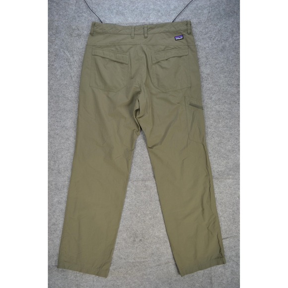 Patagonia Pants Mens 34 Green Nylon Spandex Outdoor‎ Hiking Cargo Zip Pocket - Picture 7 of 16
